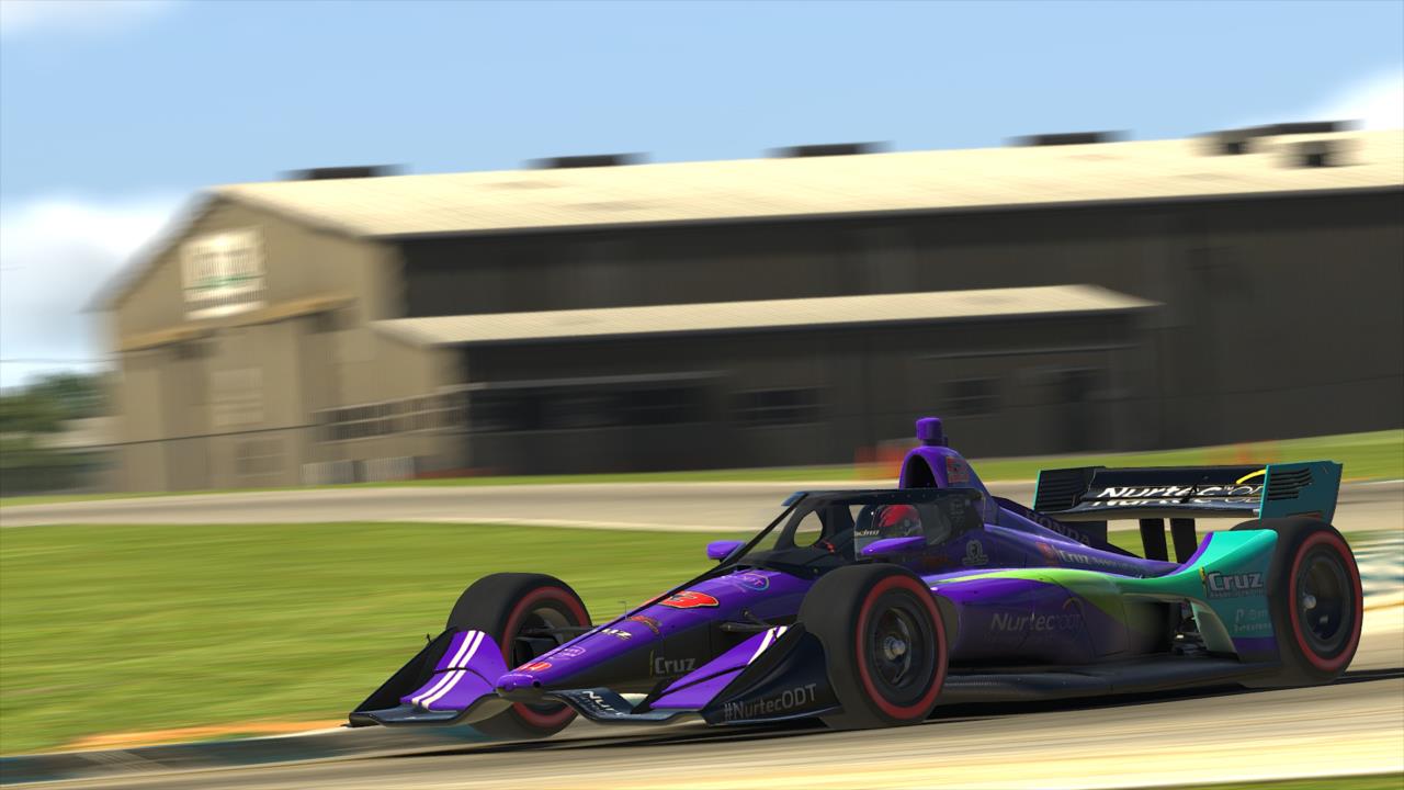 James Davison on course during Race 3 of the INDYCAR iRacing Challenge Season 2 at the virtual Sebring International Raceway -- Photo by:  Photo Courtesy of iRacing